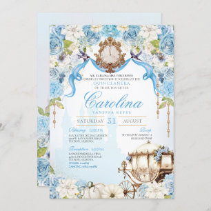 Invitation Cinderella Princess Carriage Elegant Quinceanera