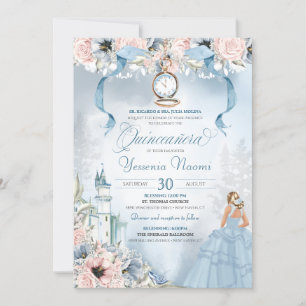 Invitation Cinderella Princess Castle Fairy Tale Quinceanera