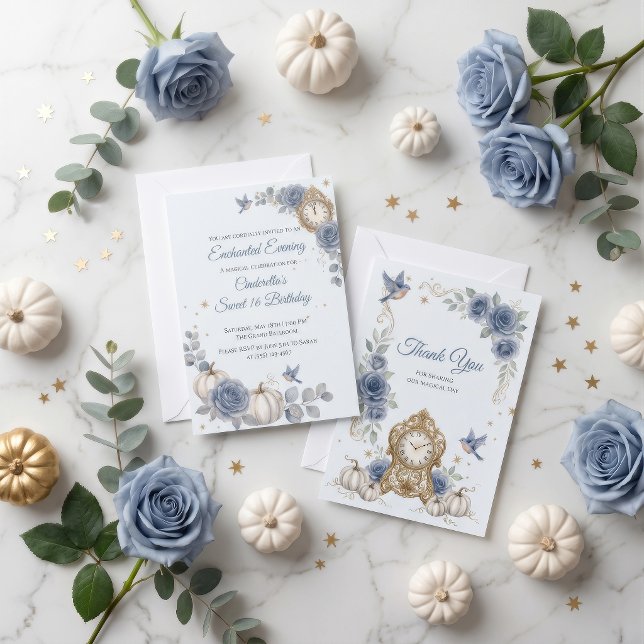 Invitation Cinderella Sweet 16 Anniversaire Conte de Fées Ble (Créateur téléchargé)