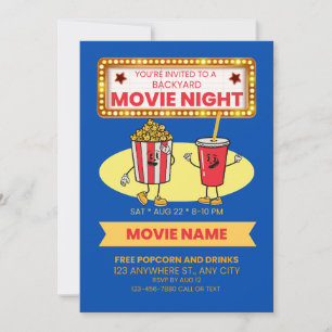 Invitation Cinéma Nuit Enfants Popcorn