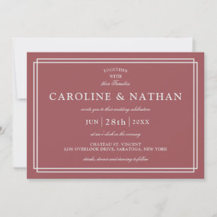 Invitation Cinnamon Rose Classic Simple Elegant Frame Mariage
