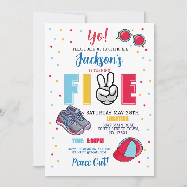 Invitation Cinq Anniversaire De Paix Yo ! 5e Summer Boys (Devant)