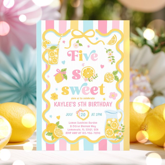 Invitation Cinq ans c'est trop mignon Fête d'anniversaire d'é (Créateur téléchargé)