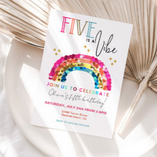 Invitation CINQ est un arc-en-ciel coloré VIBE 5e anniversair
