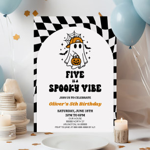 Invitation Cinq est une ambiance effrayante Fête d'anniversai