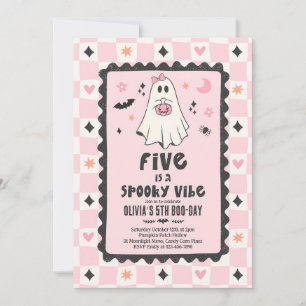 Invitation Cinq est une ambiance effrayante pour un anniversa