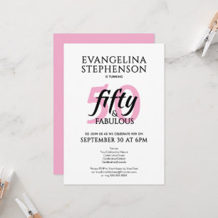 Invitation Cinquante ans et Fabuleux Anniversaire 50 ans Mode