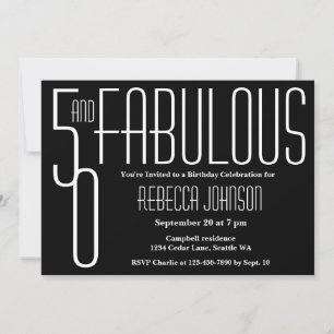 Invitation Cinquante ans et Fabuleux Anniversaire de 50 ans e