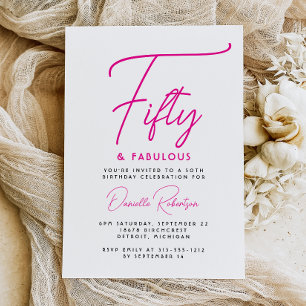 Invitation Cinquante ans et Fabuleux Anniversaire de 50 ans R