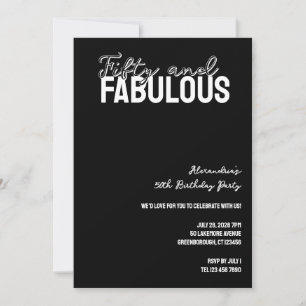 Invitation Cinquante ans et Fabuleux Anniversaire Moderne 50 