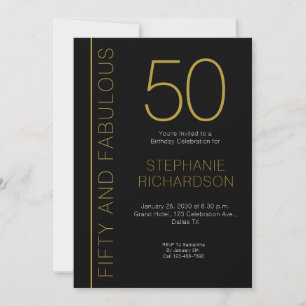 Invitation Cinquante ans et Fabuleux Anniversaire Moderne 50