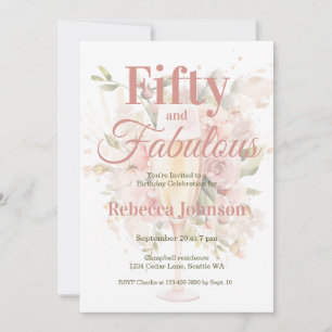 Invitation Cinquante ans et Fabuleux Fête d'anniversaire 50 a