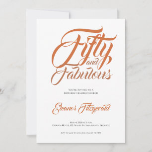 Invitation Cinquante ans et Fabuleux Fête d'anniversaire Terr