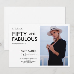 Invitation Cinquante ans et Fabuleux Photo 50e anniversaire