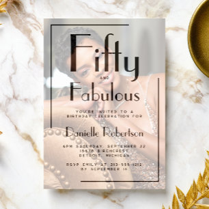 Invitation Cinquante ans et Fabuleux Photo 50e Anniversaire