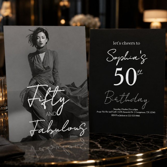 Invitation Cinquante ans et Fabuleux Photo 50e Anniversaire (Créateur téléchargé)