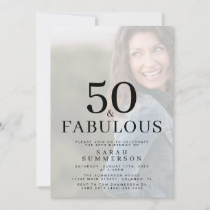 Invitation Cinquante ans et Fabuleux Photo Anniversaire 50 an