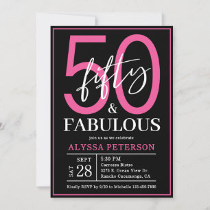 Invitation Cinquante ans et Fabuleux Script 50e Anniversaire