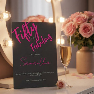 Invitation Cinquante ans et Fabuleux Script 50e Anniversaire