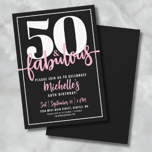 Invitation Cinquante ans et fabuleux : une fête moderne pour 