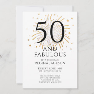 Invitation Cinquante ans et Fantastique Fête d'anniversaire n