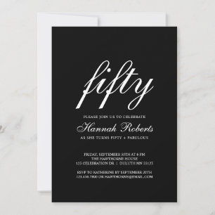 Invitation Cinquante ans et Fantastique Fête d'anniversaire n