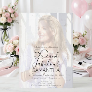 Invitation Cinquante ans et Fantastique Photo 50e Anniversair