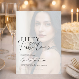 Invitation Cinquante ans et Fantastique Photo Anniversaire 50