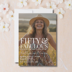 Invitation Cinquante ans et Fantastique Photo Anniversaire 50