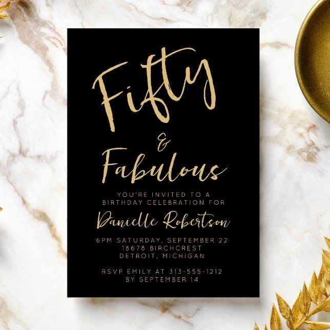 Invitation Cinquante ans et Fantastique Script Fête d'anniver (Créateur téléchargé)