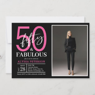Invitation Cinquante ans et Fantastique Texte Photo 50e Anniv