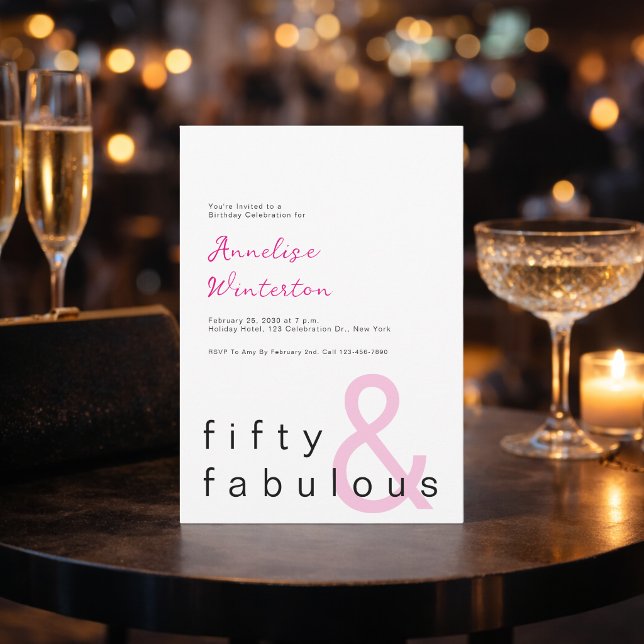 Invitation Cinquante ans minimaux et fabuleux pour un 50e ann (Créateur téléchargé)