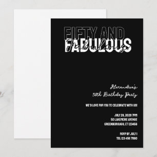 Invitation Cinquante ans moderne et fabuleux Fête d'anniversa