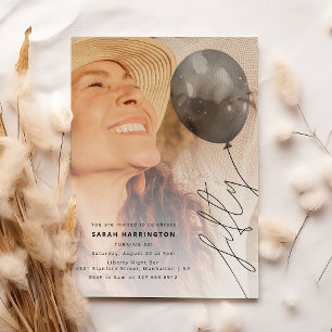 Invitation Cinquante Ballons sur Corde   Photo Anniversaire 5