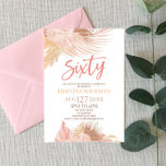 Invitation Cinquante Boho rose Floral 60e fête d'anniversaire<br><div class="desc">C'est une Soixante Boho Rose Floral Flower 60th Birthday Party Invitation!</div>