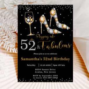 Invitation Cinquante-deux fabuleux talons hauts Bubbly 52e an