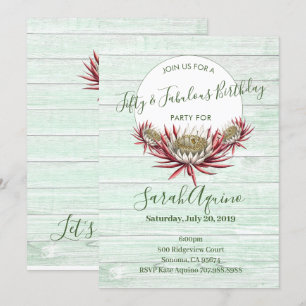 Invitation Cinquante Et Fabrique Rustic Boho Anniversaire