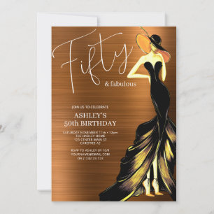 Invitation Cinquante et fabuleuse robe 50e anniversaire