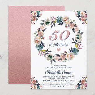 Invitation Cinquante et fabuleux 50e anniversaire fête d'anni