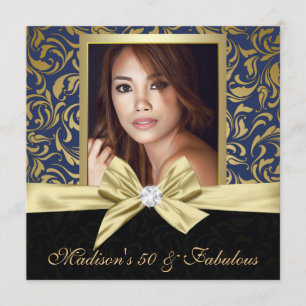 Invitation Cinquante et fabuleux damas de la marine d'or 50e 