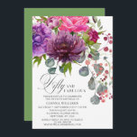 Invitation Cinquante et fabuleux Elégant Floral 50e Anniversa<br><div class="desc">Cinquante et fabuleux Elégant Floral 50th Birthday Invitations présente un élégant bouquet de fleurs d'aquarelle en rose, violet et bordeaux avec verdure. Ajoutez simplement votre texte personnalisé pour vos invitations à l'occasion de votre cinquantième anniversaire. Personnalisé en modifiant le texte dans les zones de texte fournies. Conçu par ©Evco Studio...</div>
