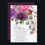 Invitation Cinquante et fabuleux Elégant Floral 50e Anniversa<br><div class="desc">Cinquante et fabuleux Elégant Floral 50th Birthday Invitations présente un élégant bouquet de fleurs d'aquarelle en rose, violet et bordeaux avec verdure. Ajoutez simplement votre texte personnalisé pour vos invitations à l'occasion de votre cinquantième anniversaire. Personnalisé en modifiant le texte dans les zones de texte fournies. Conçu par ©Evco Studio...</div>