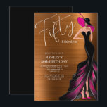 Invitation Cinquante et fabuleux Elégant rose 50e anniversair<br><div class="desc">Créez votre propre Cinquante et fabuleux Elegant Rose 50e Invitation anniversaire! Personnalisez ce design avec votre propre texte. Vous pouvez customiser cette conception en sélectionnant le lien "customiser plus loin" si vous le souhaitez.</div>
