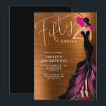 Invitation Cinquante et fabuleux Elégant rose 50e anniversair<br><div class="desc">Créez votre propre Cinquante et fabuleux Elegant Rose 50e Invitation anniversaire! Personnalisez ce design avec votre propre texte. Vous pouvez customiser cette conception en sélectionnant le lien "customiser plus loin" si vous le souhaitez.</div>