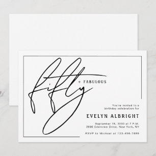 Invitation Cinquante et Fabuleux Minimal 50e Anniversaire