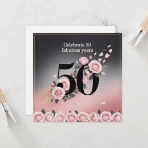 Invitation Cinquante et fabuleux voeux d'anniversaire