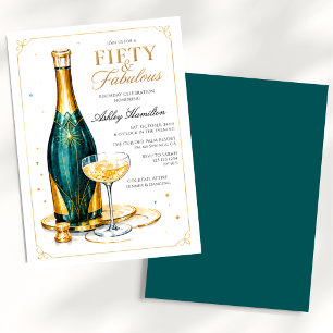 Invitation Cinquante & Fabuleux Champagne 50e Anniversaire