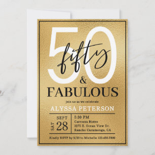 Invitation Cinquante & Fabuleux Script 50e Anniversaire