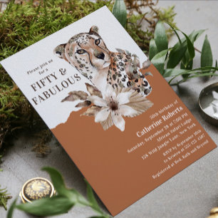 Invitation Cinquante & Fantastique Léopard Floral 50e Anniver