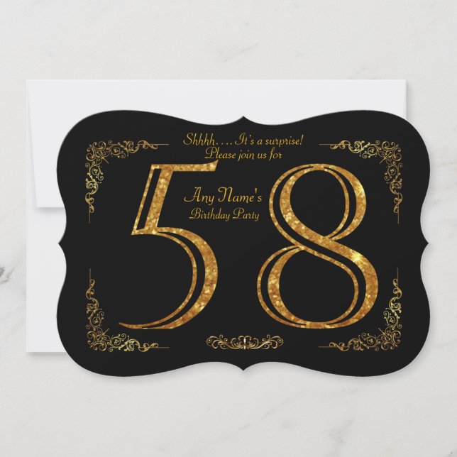 Invitation cinquante-huitième, Gatsby de fête d'anniversaire (Devant)
